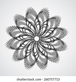 Abstract circular halftone dots form. Logo design. Vector illustration background. 