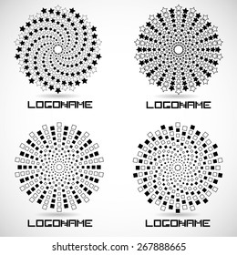 Abstract circular halftone dots form. Logo design. Vector illustration background. 