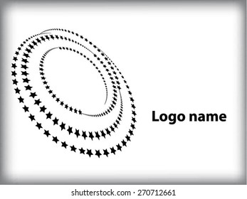 Abstract circular halftone dots form. Logo design. Vector illustration background
