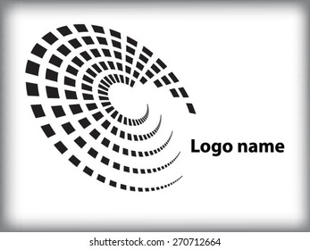 Abstract circular halftone dots form. Logo design. Vector illustration background