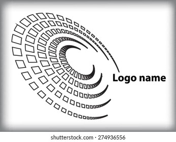 Abstract circular halftone dots form. Logo design. Vector illustration background