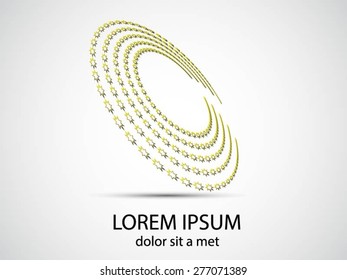 Abstract circular halftone dots form. Logo design. Vector illustration background