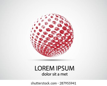 Abstract circular halftone dots form. Logo design. Vector illustration background