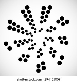 Abstract circular halftone dots form. Logo design. Vector illustration background.