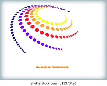 Abstract circular halftone dots form. Logo design. Vector illustration background