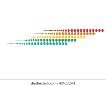 Abstract circular halftone dots form. Logo design. Vector illustration background