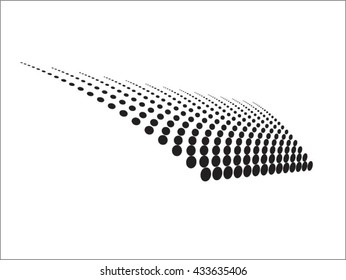 Abstract circular halftone dots form. Logo design. Vector illustration background