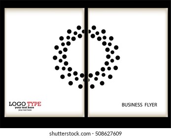 Abstract circular halftone dots form. Logo design. Vector illustration background. Brochure Design Template.Vector.