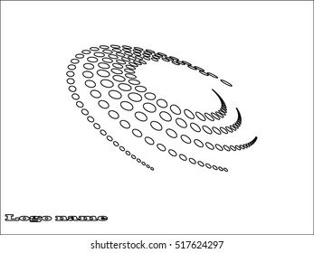 Abstract circular halftone dots form. Logo design. Vector illustration background