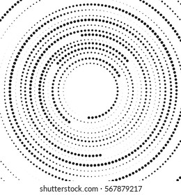 Abstract circular halftone dots form. Logo design. Vector illustration background. Swirl geometric design. Element of black dots.