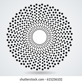 Abstract circular halftone dots form. Logo design. Vector illustration background. 
