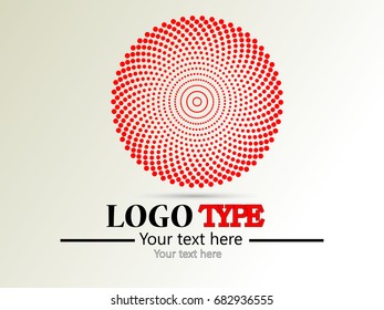 Abstract circular halftone dots form. Logo design. Vector illustration background.
