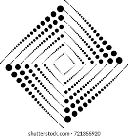 Abstract circular halftone dots form. Logo design. Vector illustration background.