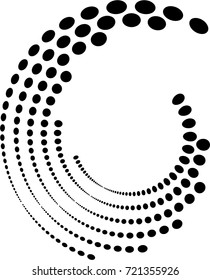 Abstract circular halftone dots form. Logo design. Vector illustration background.