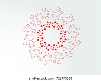Abstract circular halftone dots form. Logo design. Vector illustration background