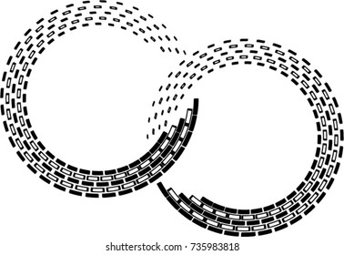 Abstract circular halftone dots form. Logo design. Vector illustration background