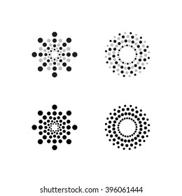 Abstract Circular Halftone Dots Forms. Vector Illustration.