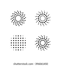 Abstract circular halftone dots forms. Vector illustration.