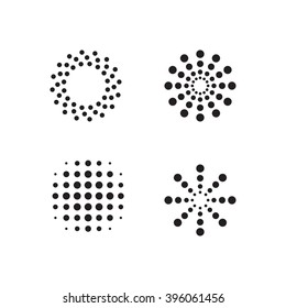 Abstract circular halftone dots forms. Vector illustration.