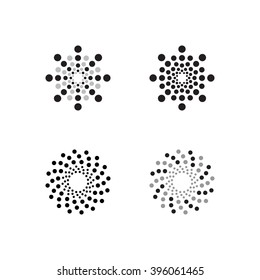 Abstract circular halftone dots forms. Vector illustration.