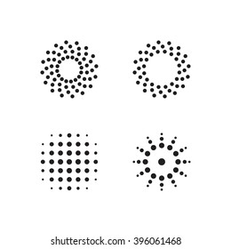 Abstract circular halftone dots forms. Vector illustration.