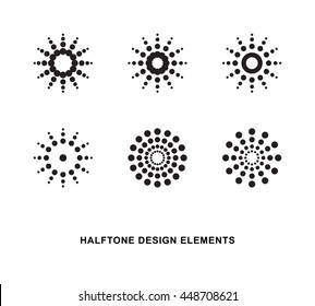 Abstract circular halftone dots forms. Vector illustration.