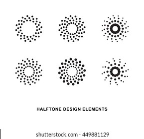 Abstract circular halftone dots forms. Vector illustration.