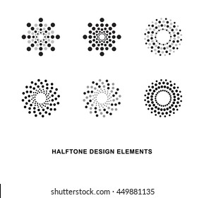 Abstract circular halftone dots forms. Vector illustration.