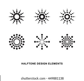 Abstract circular halftone dots forms. Vector illustration.