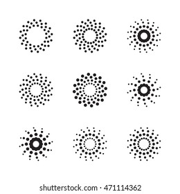 Abstract circular halftone dots forms. Vector illustration.