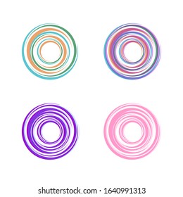 Abstract circular halftone dots logo. Digital flower icon design. Dotted logotype template for premium service business, jewellery, bijouterie brand. Spiral emblem. Sun symbol. Vector illustration.