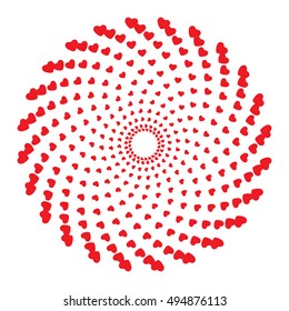 abstract circular halftone heart for design element