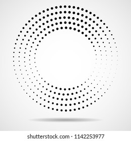 Abstract circular halftone logo. Vector design element