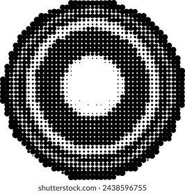 Abstract circular halftone pattern with concentric dots