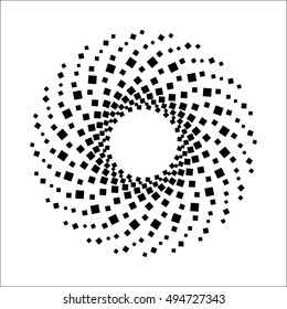 abstract circular halftone square for design element