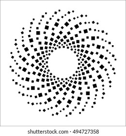 abstract circular halftone square for design element
