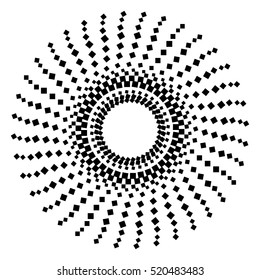 abstract circular halftone square for design element