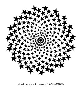 abstract circular halftone star for design element