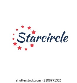 Abstract Circular Halftone Star Dots. Stars Logo Design. Stock vector illustration isolated