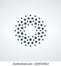 Abstract Circular Halftone Star Dots. Stars Logo Design. Stock vector illustration isolated