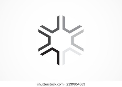 plantilla de logotipo de hexágono circular abstracto