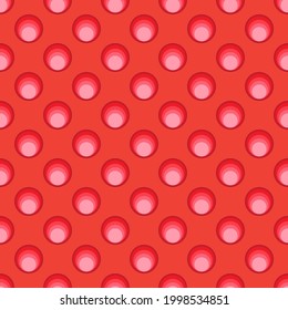 Abstract circular hole pattern on red background, Abstract vector wallpaper, Seamless pattern background.