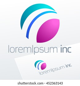 Abstract circular icon, colorful vector sign. Logo for Media, Fashion, Cosmetic and Beauty activity