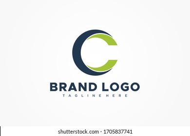 Abstract Circular Initial Letter C Logo. Usable for Business and Technology Logos. Flat Vector Logo Design Template Element.