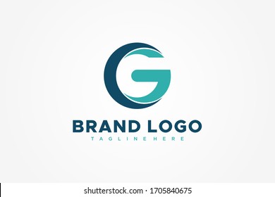 Logotipo de la letra inicial circular G abstracta. Usable para logotipos de negocios y tecnología. Elemento de plantilla de diseño de logotipo de vectores planos.