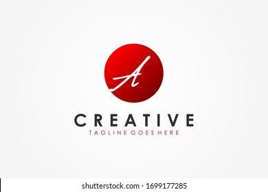 Abstract Circular Initial Letter A Logo. Usable for Business and Brand Logos. Flat Vector Logo Design Template Element.
