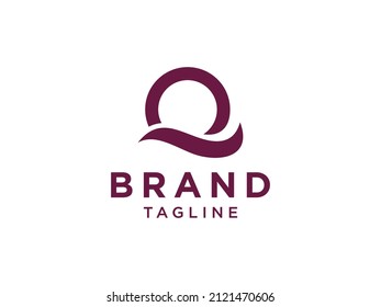 Abstract Circular Initial Letter Q Logo. Purple  Linear Style isolated on White Background. Usable for Business and Technology Logos. Flat Vector Logo Design Template Element.