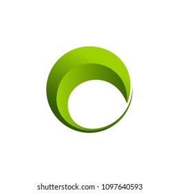 Abstract circular leaf logo design inspiration