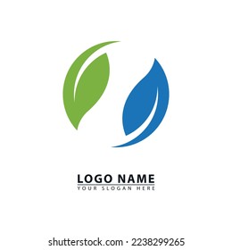 abstract circular leaf vector logo icon. green energy graphic vector in simple elegant flat illustration style. great for nature, business, energy, etc.