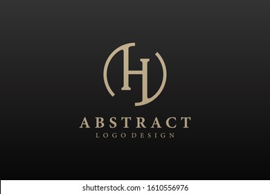 Abstract Circular Letter H Logo. Flat Vector Logo Design Template Element